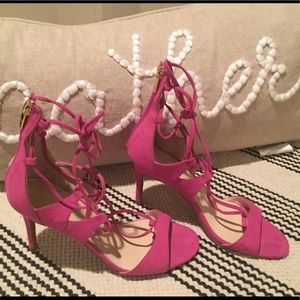 Strappy pink Marc Fischer heels. Worn twice